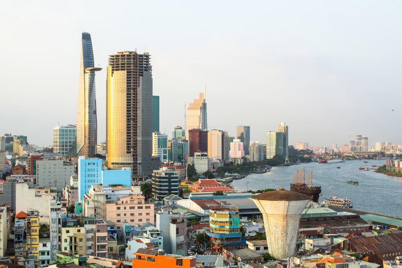 Panorama Of Ho Chi Minh City (Saigon) Vietnam.